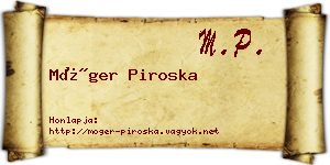 Móger Piroska névjegykártya